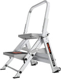 Little Giant Ladders, Safety Step, 2-Step, 2 foot, Step Stool, Aluminum, Type 1A, 300 lbs weight rating, (10210BA), Gray