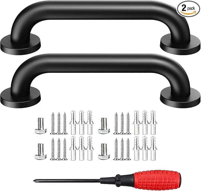 16" Stair Handrail, Wall-Mounted Safety Grab Bar for Indoor & Outdoor Steps