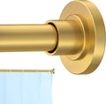 CorkLatta Gold Shower Curtain Rod 31 to 92 Inch,1 Inch Diameter Adjustable Spring Tension Stainless Steel Telescoping Rod,Easy Install,No Rust