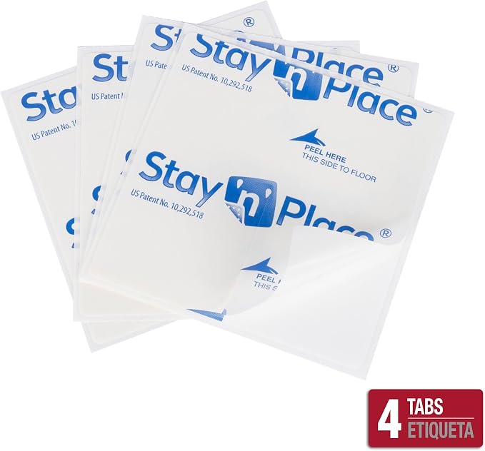 ROBERTS 50-547 Stay N' Place 4 in. x 4 in. Rug Tabs (4-Pack), White