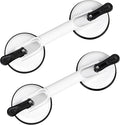 FCHO Glass Suction Cups Heavy Duty Aluminum Vacuum Plate Handle Glass Holder Hooks to Lift Large Glass/Tile Suction Cup Lifter/Dent Puller/Bathroom Safety Grab Bar (White2 Pack)