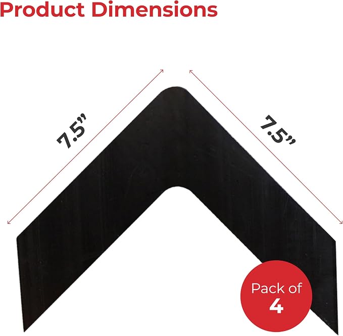 NeverCurl 4-Pack V Shape Rug Corner Grippers - Rug Gripper for Hardwood Floors and Outdoor Surfaces - Stops Curling Corners - Safe Carpet Tape Alternative - Works on Rug Corners Indoors