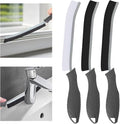 TQRR 3Pcs Hard Bristle Crevice Cleaning Brush, Scrub Brush, Kitchen Sink Cleaning Brush, Grout Brush, Corner Brush Cleaning Tools for Toilet, Bathroom, Gap, Home, Household, Window (3, Grey)