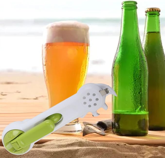 6in1 MultiPurpose Kitchen Opener Set, Jar can and Bottle Opener with Grip Handle Include Corkscrew and Rubber Gripper
