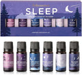 Folkulture Sleep Essential Oils for Diffusers for Home - Set of 6 | Premium Relaxing Essential Oil Set for Sleep Essentials, Aromatherapy & Meditation | Lavender, Peppermint, Jasmine Eucalyptus Orange