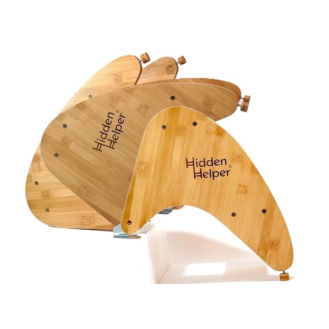 Hidden Helper Montessori Step Stool for Toddlers, Foldable Toddler Two Step Stool for Bathroom Sink & Kitchen Helper, Wooden Folding Stool for Kids Ages 2-5, Bamboo