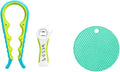 3-Piece Jar & Bottle Opener Set for Seniors, Non-Slip Silicone Grip Mat, Ergonomic Kitchen Gadget (white and green)