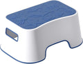 Step Stool for Kids, Cute Sea Animals Design and Anti-Slip Kids Step Stool with Recessed Handles, Portable Footstool for Kitchen, Bathroom Sink and Toilet Potty Training (Blue)