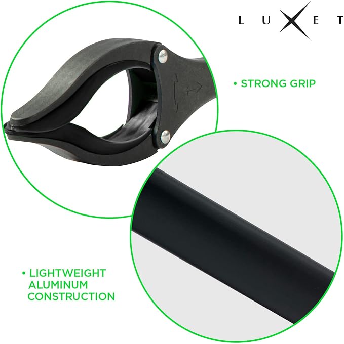 Grabber Reacher Tool - 2 Pack - Latest Version Long 19/32 Inch Foldable Pick Up Stick - Strong Grip Magnetic Tip Lightweight Trash Picker Claw Reacher Grabber Tool for Elderly Reaching, Luxet (Black)