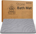 Stone Bath Mat Quick Drying Diatomaceous Earth Bath Mat Non Slip Shower Mat Super Absorbent Stone Bath Mats for Bathroom, Floor, Kitchen Counter, Easy to Clean (23.6” X 15.3”, Light Gray)