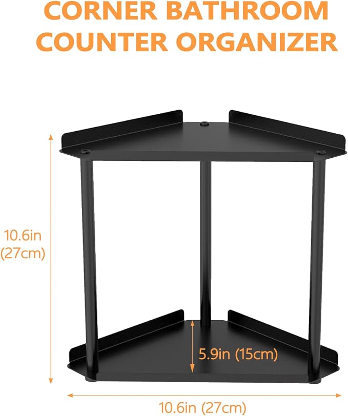FLE Corner Bathroom Counter Organizer, Bathroom Organizer Countertop,Countertop Storage Shelf for Bath