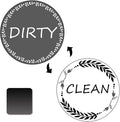 Clean and Dirty Magnet，Dishwasher Magnet Clean Dirty Sign Indicator，Reversible Dish Washer Sign, Double Sided Strong Kitchen Flip Indicator，Apartment Must Haves Kitchen Necessities