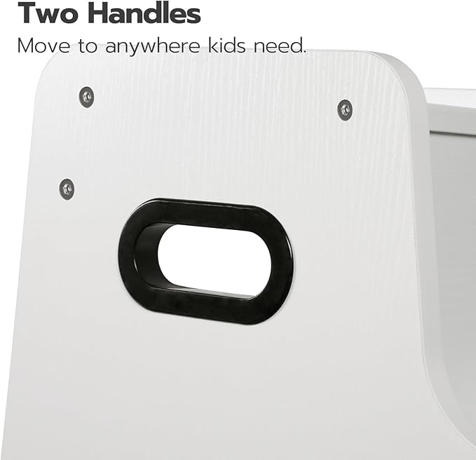 HOOBRO Step Stool for Kids, Two Step Toddler's Stool, Kids Potty Training Stool with Handles, Non-Slip Pads for Safety, Easy to Move, for Sink, Bathroom, Bedroom, White WT01JD01G3