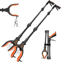 2-Pack Grabber Reacher Tool, 32" Grabbers for Elderly, Trash Picker Grabber with Light, Extended Claw Reacher Tool, Foldable Pick Up Grab Tool, Magnetic Sticks Grippers for Reaching (Orange)