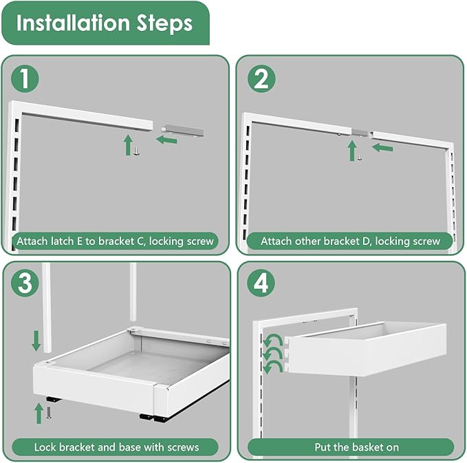 REALINN Expandable Under Sink Organizer with 6-Level Height Adjustment & Expandable Width, Pull-Out Cabinet Storage Rack with Quiet Sliding Rails for Kitchen, Bathroom, Laundry Room Cabinets, White
