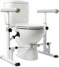 KMINA Toilet Safety Rails for Seniors, Heavy Duty Frame with Handles, Adjustable Height and Width, Handicap Grab Bars