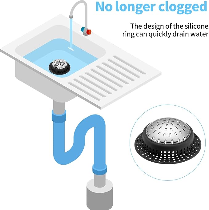 Aluvor Bathtub Drain Hair Catcher Shower Drain Cover Sink Drain Protector for Pop-Up & Regular Drains, Black