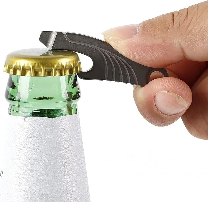Hamans Mini Pry Bar Multi Tool Titanium Pry Bar with Bottle Opener Screwdriver Function (Grey)