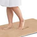 Memory Foam Bath Mat Non Slip Absorbent Super Cozy Velvet Bathroom Rug Carpet (24 inches X 48 inches, Beige)