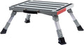 Homeon Wheels RV Step Stool, Adjustable Height Folding Iron Platform with Non-Slip Rubber Feet, Anti-Slip Stripe and Handle, Supports Up to 1000 lbs, 16.5" x 12.2", for Trailer, Truck, Outdoor Use