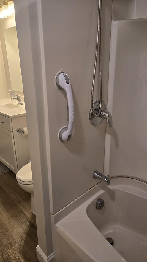 AirTight® Grab Bars for Shower Suction (2Pack) 16-Inch Matte Grey