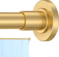 CorkLatta Gold Shower Curtain Rod 31 to 80 Inch,1 Inch Diameter Adjustable Spring Tension Stainless Steel Telescoping Rod,Easy Install,No Rust