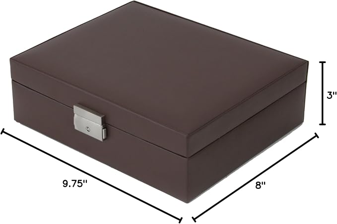 Tech Swiss Valet for Watches Jewelry Cuff links Leather Compact (Brown)