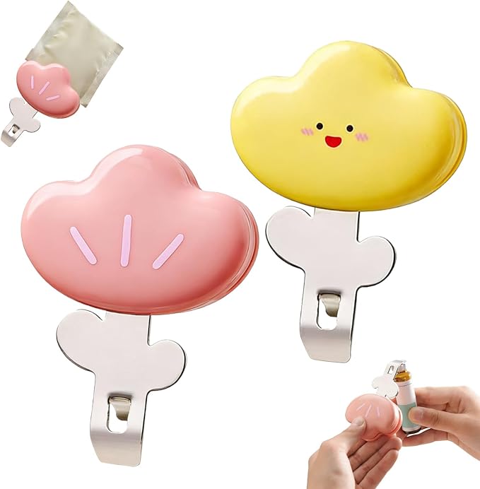 3 in 1 Oral Liquid Bottle Opener with Refrigerator Magnet and Sealing Clip,Portable and Cute Lid Remover for Home and Travel (Red + Yellow)