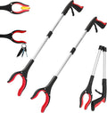 Grabber Reacher Tool - 2 Pack 32” Reacher Grabber Tool with Strong Magnetic and Swivel Head - Heavy Duty Pick Up Stick Grabbers for Seniors, Trash, Surgery Recovery Must Haves Gifts(Red)