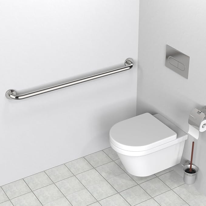 2 Pack 40 Inch Shower Grab Bar, ZUEXT SUS304 Stainless Steel Chrome Bathroom Grab Bar Handle, Shower Balance Bar, Safety Hand Rail Support, Handicap Elderly Senior Assist Bath Handle(1.25" Diameter)