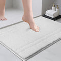 PURRUGS Bathroom Rug Non-Slip Machine Washable 20" x 30", Super Absorbent and Quick Dry Shaggy Microfiber Bath Mat, Extra Soft and Plush Bath Rug for Bathtub, Shower, and Sink, White