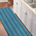 Turquoize Non-Slip Bath Mat Oversize Bathroom Rug Shag Shower Mat Ultra Soft & Water Absorbent Bath Rug for Bathroom/Kitchen Washable Rug, Perfect for Doormats, Tub, Size 59" X 20", Turquoise Blue