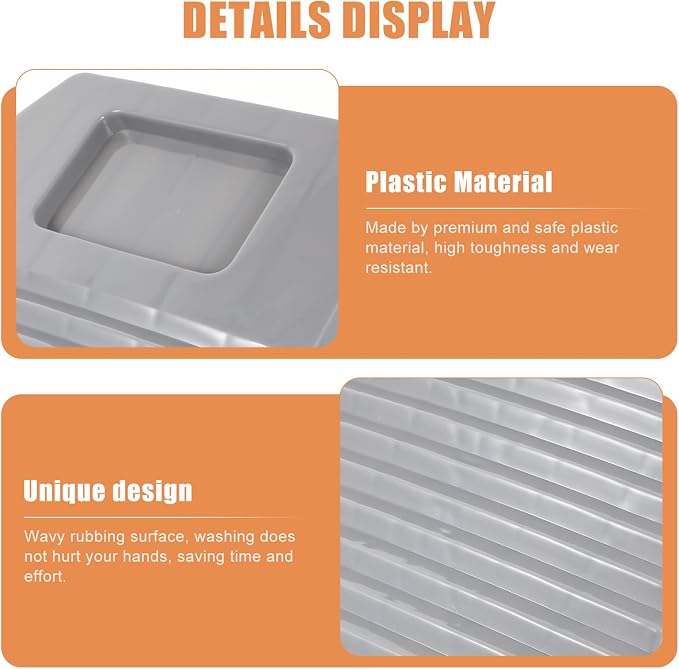 PRETYZOOM Plastic Washboard 18 Inch Household Laundry Helper with Wavy Surface for Gentle Clothes Cleaning and Easy Hand Washing Portable and Laundry Tool