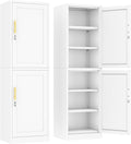 Ckzbx Metal Locker Tall Narrow Storage Cabinet, 67" H Locking Tool File Cabinets Snack Locker Organizer for School Classroom,Bedroom,Gym Home Office,Entryway and Hallway (20" W 2Door White)