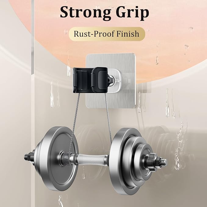 Adjustable Wall Mounted Shower Head Holder, Strong Adhesive & Drilling 2 Installation Methods, 360° Swivel Handheld Shower Wand Holder for RV Kids’ Bathroom Shower Accessories (Black