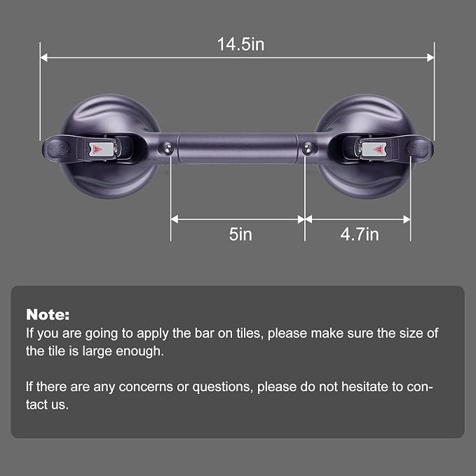Shower Handle,Shower Handles with Strong Suction Cup Grab Bar,Bathroom Safety Grab Bar for Handicap Elderly Seniors and Disabled,Purple