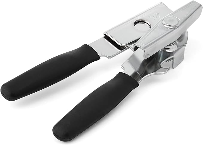 Swing-A-Way Comfort Comfort Grip Can Opener - All-Steel Construction, Smooth - Easy to Use, High-Carbon Cutting Wheel, Integrated Bottle Opener, Easy to Clean, Ideal for Arthritis and Seniors (Black)