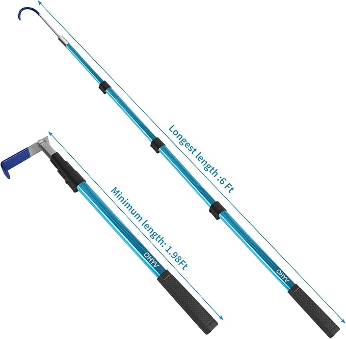 6FT Truck Cargo Grabber Telescoping Truck Bed Retriever Tool Multi-Use Truck Bed Tool Truck Accessori Extendable Reaching Tool Suited for Pickup Trucks SUVs Trailers RVs Boats Garages or Homes