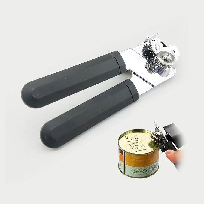 1 Pcs Heavy Duty Stainless Steel Manual Can Opener – COKORA Smooth Edge Can/Bottle Opener with Anti-Slip Comfort Handle, Easy Turn for Seniors & Kitchen Use