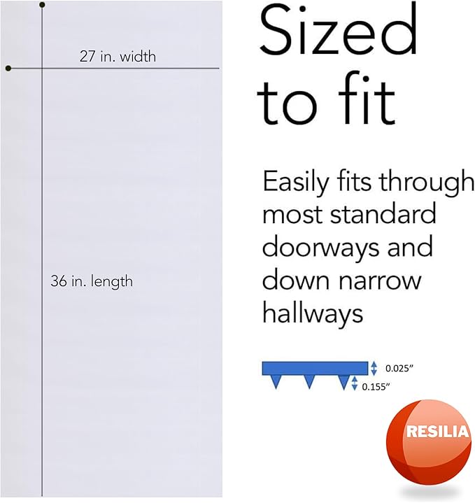 RESILIA Low-Pile Carpet Runner - Non Slip Carpet & Rug Protection, Washable Clear Vinyl Floor Runners, 27 Inches Wide x 36 Inches Long, Made in The USA