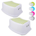 Step Stool for Kids (2 Pack), Toddlers Stool for Potty Training, Bathroom, Kitchen, Bedroom, Toy Room and Living Room. Toilet Stools with Soft Anti-Slip Grips for Safety, Stackable (Green)