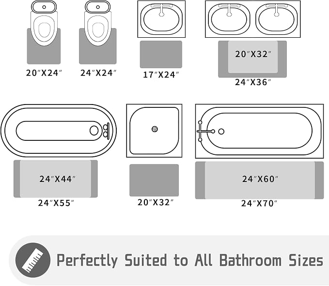 Yimobra Bathroom Rugs Non Slip Washable 32x20 Inch - Ultra Soft Absorbent Chenille Bath Mat, Quick Dry Shaggy Floor Carpet for Tub Shower, Navy Blue Home Decor Accessories