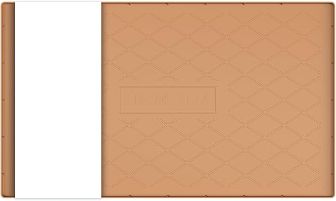 URMONA Under Sink Mat for Kitchen Waterproof, 37" x 22" Silicone Under Sink Mat for Shelf Liner Organizer, Cabinet Sink Protector Under Sink Liner for Bottom Kitchen, Bathroom(Khaki)