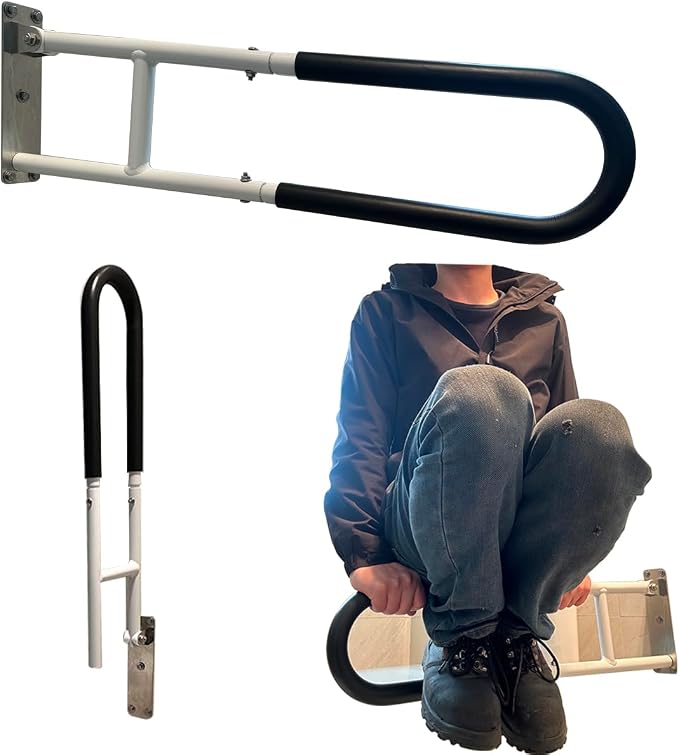 30 inches Toilet Grab bar Handicap Grab bar for Seniors Elderly and Disabled, 330 lbs Heavy Duty Bearing, Dual Layer Rust Proof Material, Soft Sponge Sheath,Safety Rails，Toilet Handles