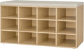 DINZI LVJ Shoe Storage Bench with Cushion, 12-Cubby Shoe Rack, Adjustable Shelves, 40.9" Long Shoe Organizer Bench for Entryway, Mudroom, Hallway, Garage, Natural and Cappuccino Beige