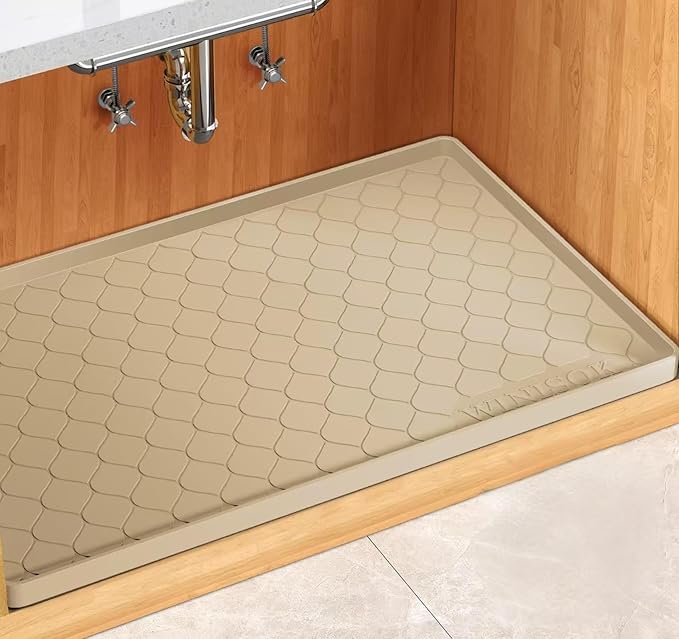 Winisok Silicone Under Sink Mat 40" x 22", kitchen Essentials and Gadgets, Shelf liner and Cabinet Protector, Home Organizers and Storage, Waterproof Bathroom Tray