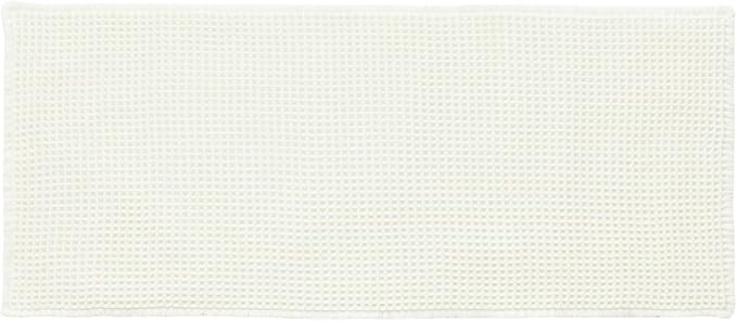 TYUU Cream White Long Bathroom Rugs, Waffle Runner Rug Bathroom Non Slip Washable Super Absorbent Quick Dry Boho Farmhouse Bath Mat, 60"x24" Cream White