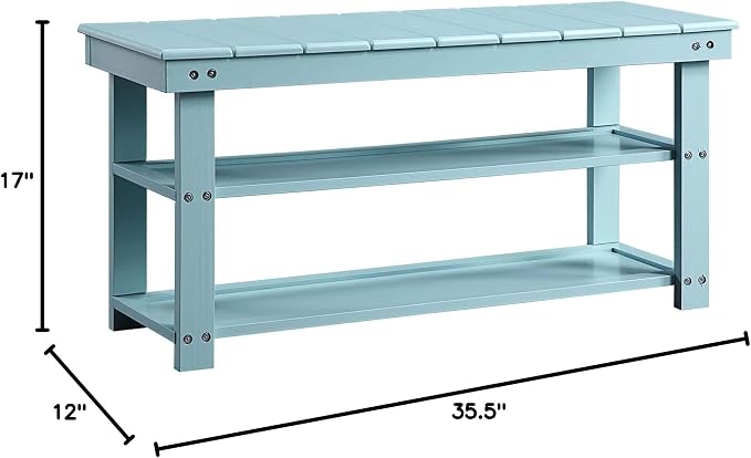 Convenience Concepts Oxford Utility Mudroom Bench, Sea Foam