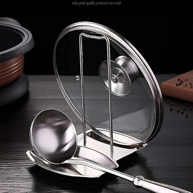 Pan Lid Holder Progressive Lid and Spoon Rest Shelf 304 Stainless Steel Pan Lid Organizer Kitchen Decor Tool