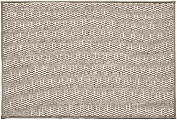 TYUU Bathroom Rugs Non Slip Washable, Super Absorbent Thin Bath Mat Quick Dry Low Pile Bathroom Rug, Beige 24"x36"